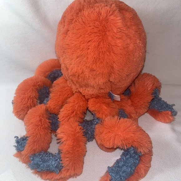 Manhattan Toy Co  Octopus Aqua Blue Coral Orange Tentacles Very Soft Clean Plush - Picture 5 of 15